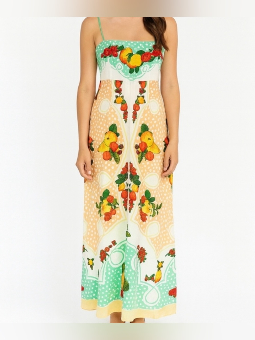 NWT Caroline Constas Linen Maxi Dress
Citrus Fruit Print
RESORT BOHO
